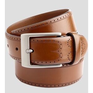 NWT Joseph Abboud Brown Genuine Leather Dress Belt Handcrafted in Italy Size 42